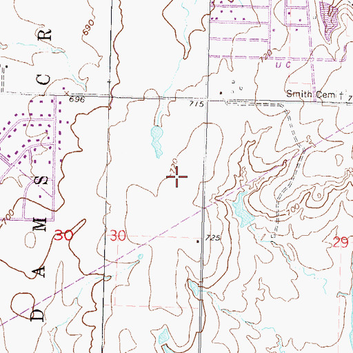 Topographic Map of Liberty Elementary School, OK
