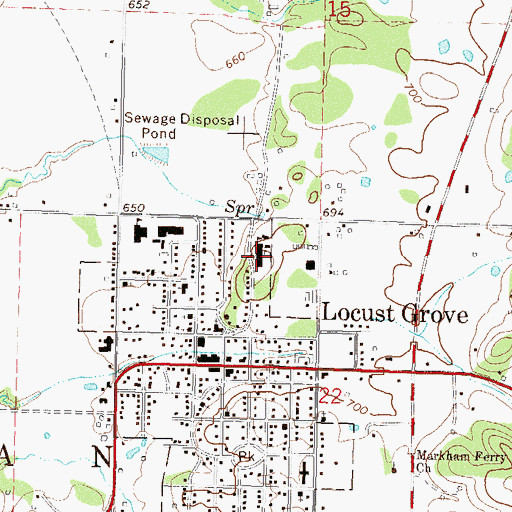 Topographic Map of Locust Grove Early Learning Center, OK
