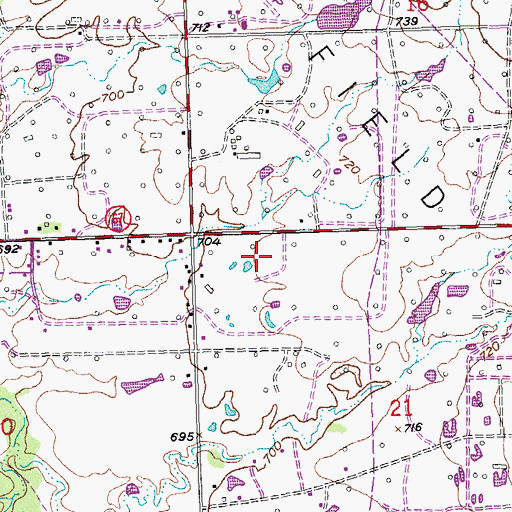Topographic Map of Rongey Middle School, OK