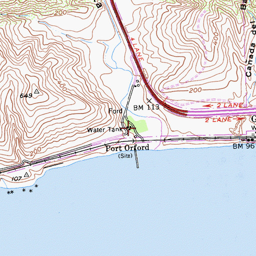 Topographic Map of Gaviota State Park, CA