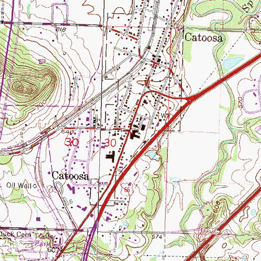 Topographic Map of Helen Paul Learning Center, OK