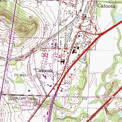 Topographic Map of Cherokee Elementary School, OK