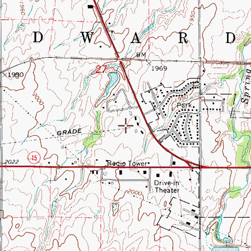 Topographic Map of Woodward Christian Academy, OK
