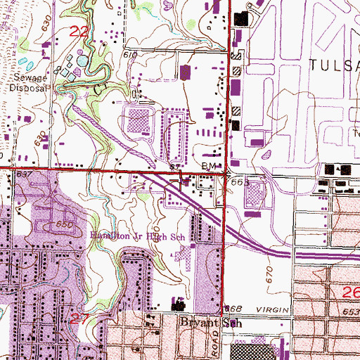 Topographic Map of Temple Christian School, OK