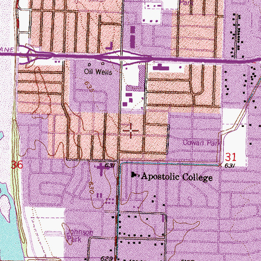 Topographic Map of Evangelistic Temple School, OK