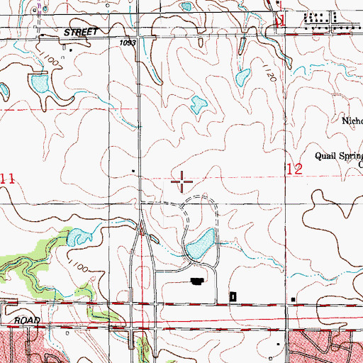 Topographic Map of Crossings Christian School, OK