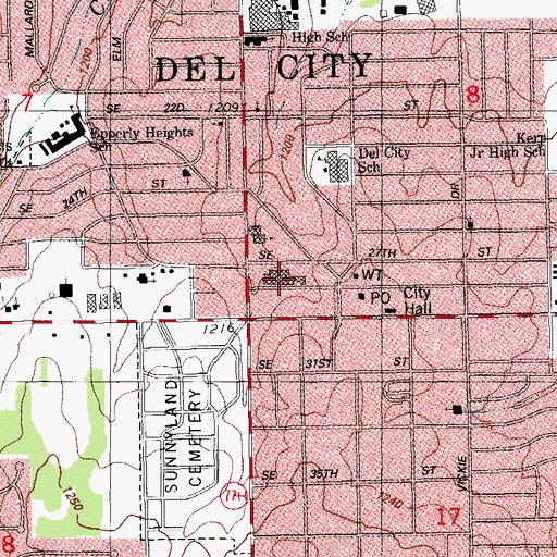 Topographic Map of Christian Heritage Academy, OK