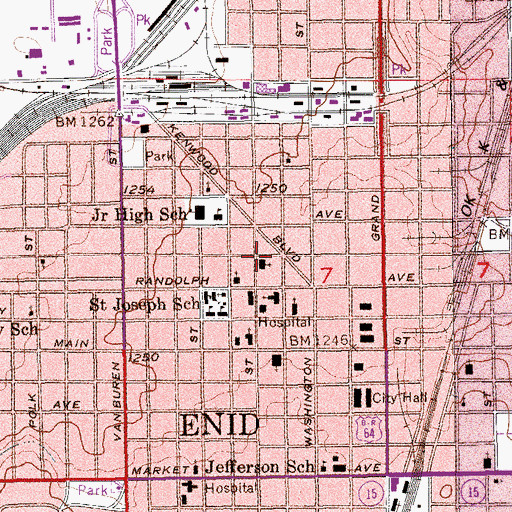 Topographic Map of Cimarron Montessori School, OK
