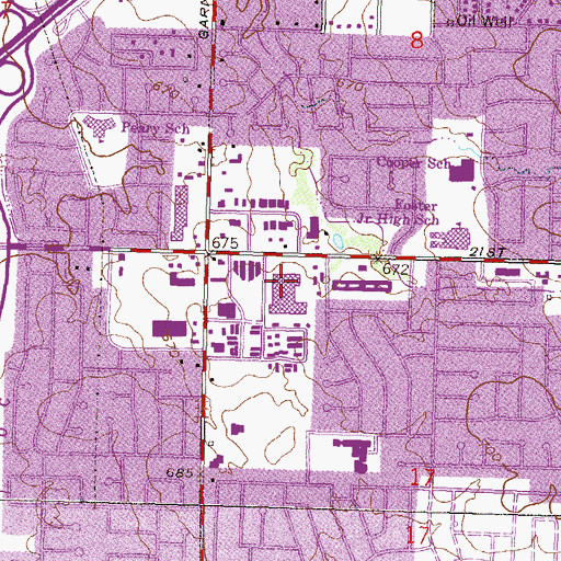 Topographic Map of CC's Cosmetology College, OK