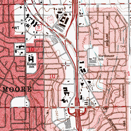 Topographic Map of Oklahoma Health Academy, OK