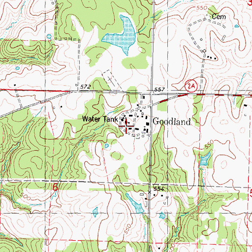 Topographic Map of Goodland Academy, OK