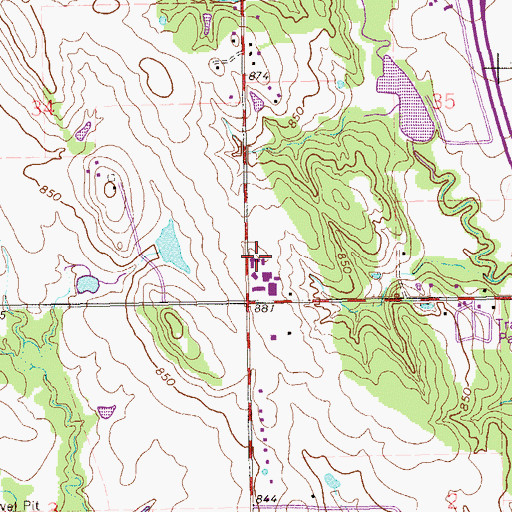Topographic Map of Plainview Intermediate School, OK
