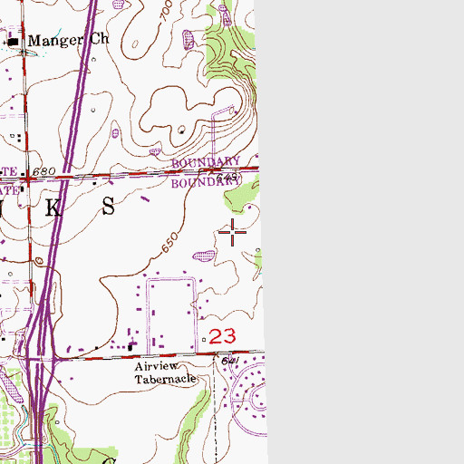 Topographic Map of West Intermediate Elementary School, OK