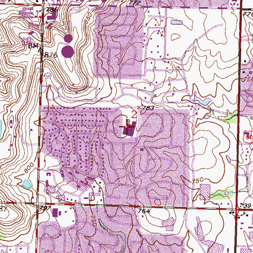 Topographic Map of Grissom Elementary School, OK