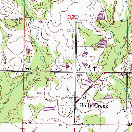 Topographic Map of Holly Creek Elementary School, OK