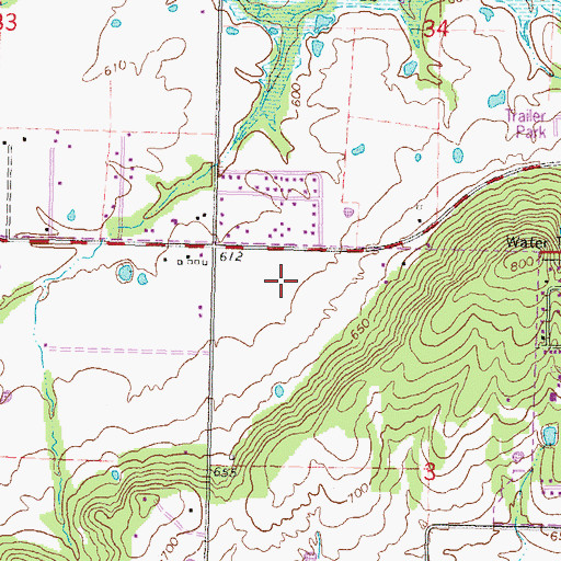 Topographic Map of Eufaula Elementary School, OK