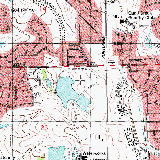 Topographic Map of John Marshall Mid - High School, OK