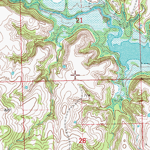 Topographic Map of Chickasaw Children's Village, OK