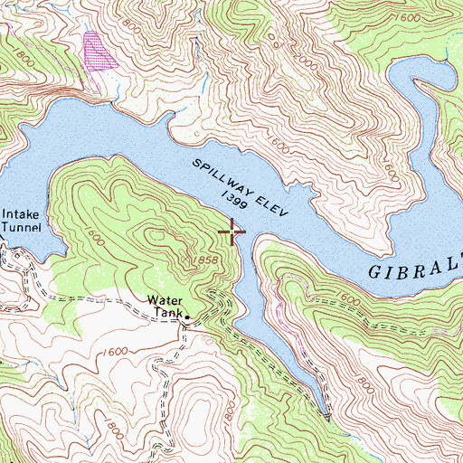 Topographic Map of Gidney Creek, CA