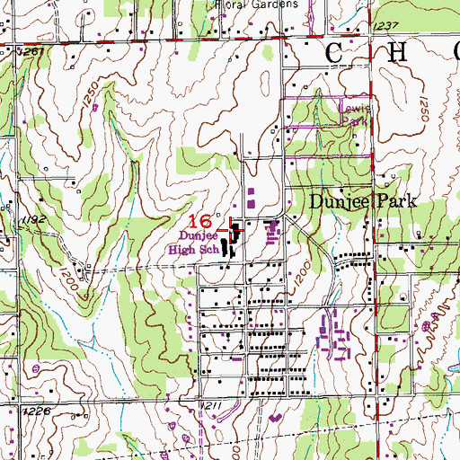 Topographic Map of Parker Elementary School, OK