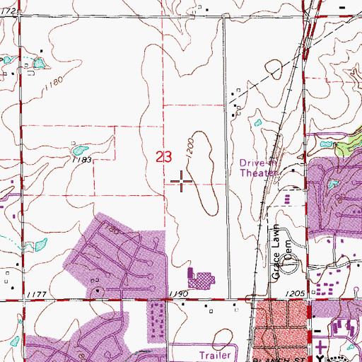 Topographic Map of John Ross Elementary School, OK