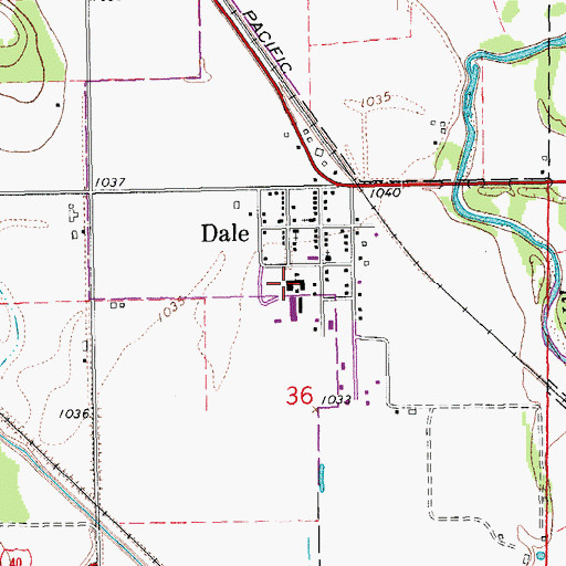 Topographic Map of Dale Elementary School, OK