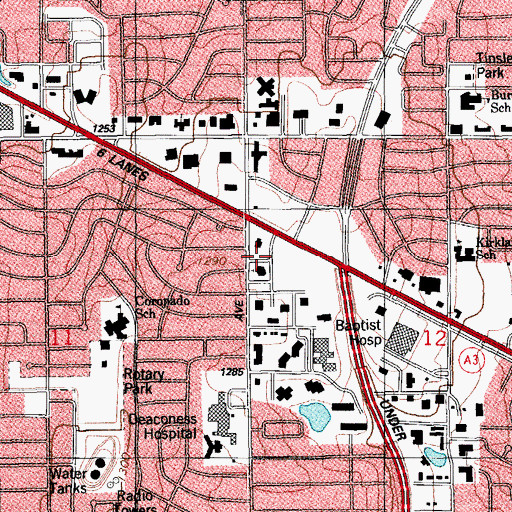 Topographic Map of Messiah Lutheran School, OK