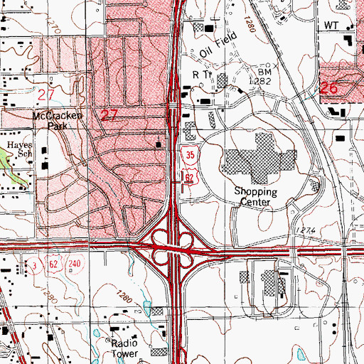 Topographic Map of Heritage College, OK