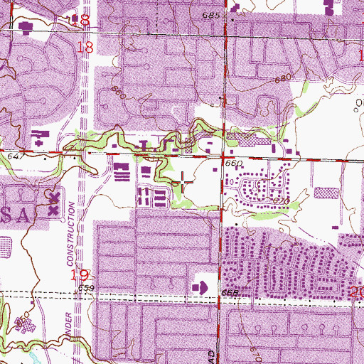 Topographic Map of Career Point Institute, OK