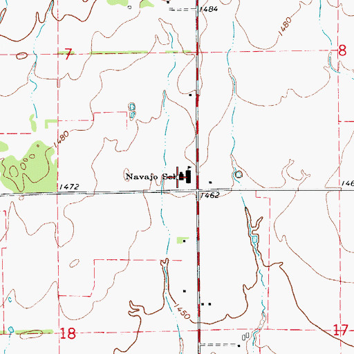 Topographic Map of Navajo High School, OK