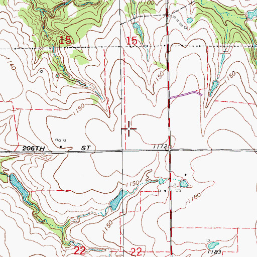 Topographic Map of Cheyenne Middle School, OK