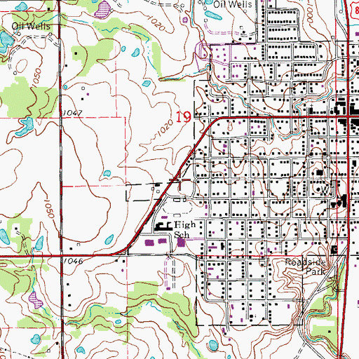 Topographic Map of Comanche Elementary School, OK