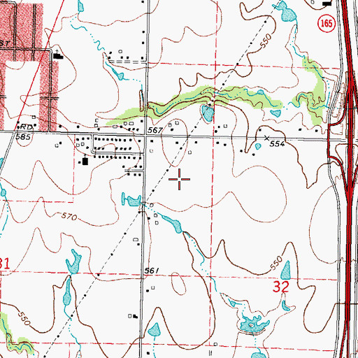 Topographic Map of Creek Elementary School, OK