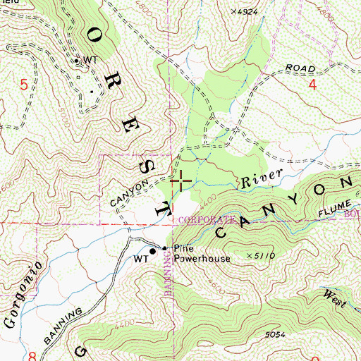 Topographic Map of Gilman Canyon, CA
