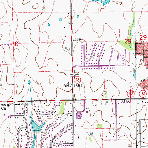 Topographic Map of Mustang Education Center, OK