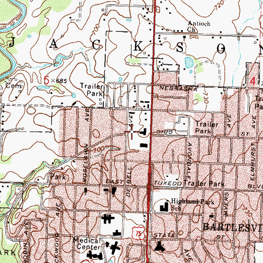 Topographic Map of Montessori Academy, OK