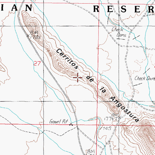 Topographic Map of Cerrito de la Angostura, AZ