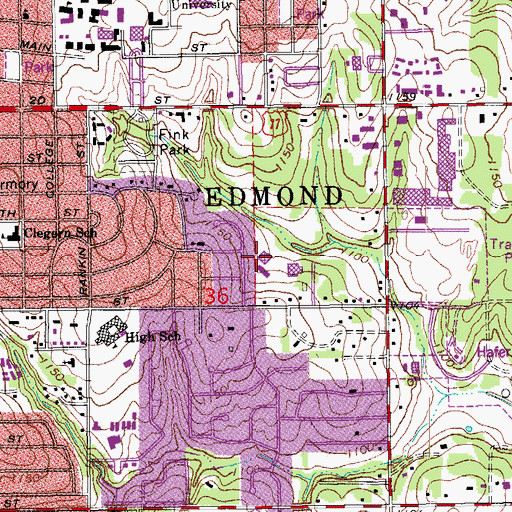 Topographic Map of Oklahoma Christian Academy, OK