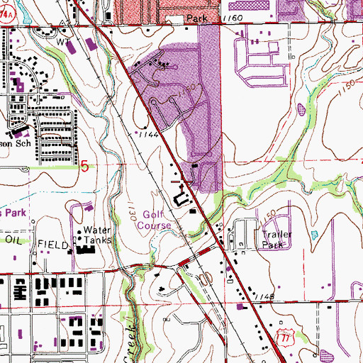 Topographic Map of Blue Eagle Christian Academy, OK