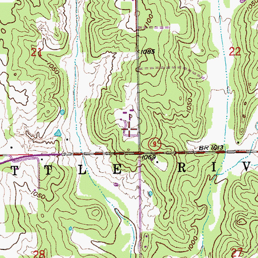 Topographic Map of Little Axe High School, OK