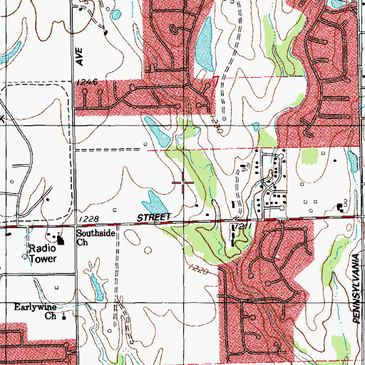 Topographic Map of Fisher Elementary School, OK