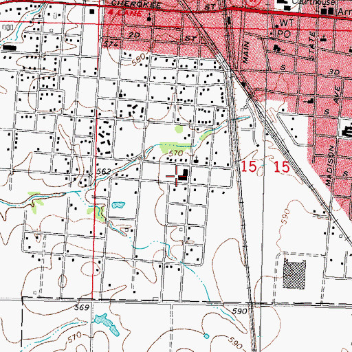 Topographic Map of Lincoln Academy, OK