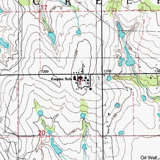 Topographic Map of Empire High School, OK
