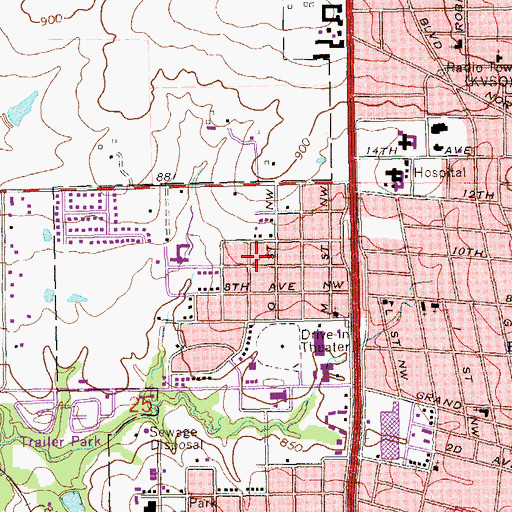 Topographic Map of Ardmore Christian School, OK