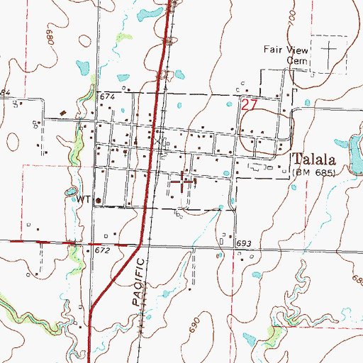 Topographic Map of Talala Christian Academy, OK