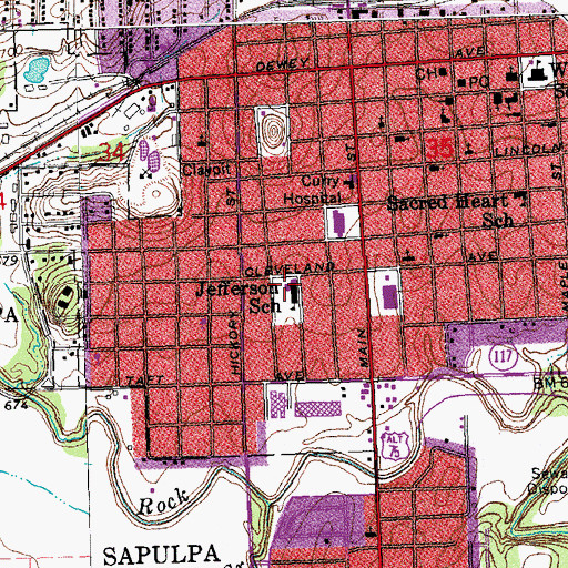 Topographic Map of Eagle Point Christian Academy, OK