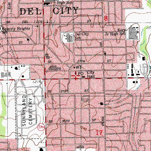 Topographic Map of American Broadcasting School, OK