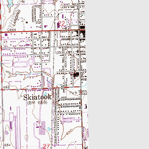 Topographic Map of Newman Middle School, OK