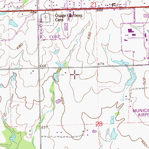 Topographic Map of Intermediate Elementary School, OK