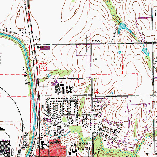 Topographic Map of Guthrie Upper Elementary School, OK